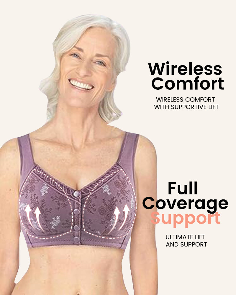 ELIZABETH® Cotton Front Closure Bra-Combines Comfort And Support-Tailor-Made For Elders-Apricot