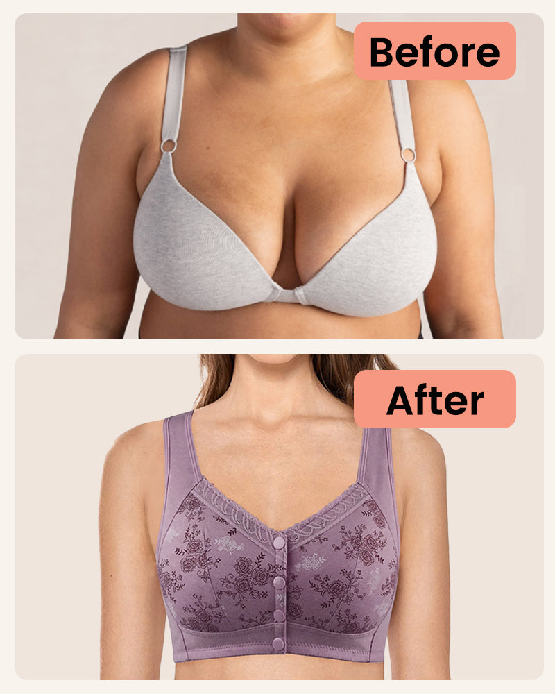 ELIZABETH® Cotton Front Closure Bra-Combines Comfort And Support-Tailor-Made For Elders-Apricot