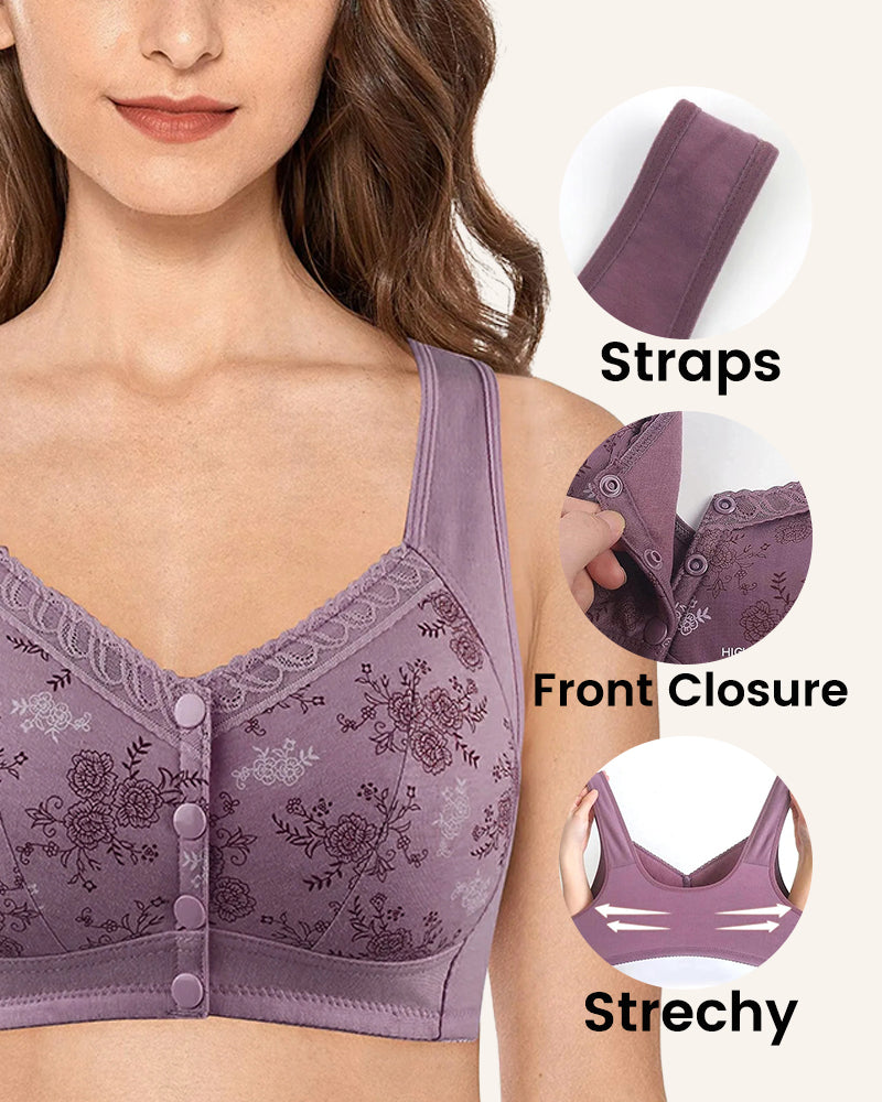 ELIZABETH® Cotton Front Closure Bra-Combines Comfort And Support-Tailor-Made For Elders-Apricot