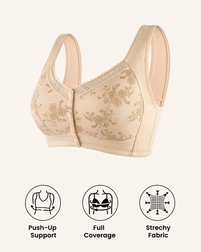 ELIZABETH® Cotton Front Closure Bra-Combines Comfort And Support-Tailor-Made For Elders-Apricot