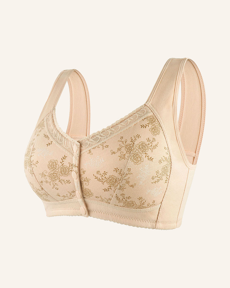 ELIZABETH® Cotton Front Closure Bra-Combines Comfort And Support-Tailor-Made For Elders-Apricot